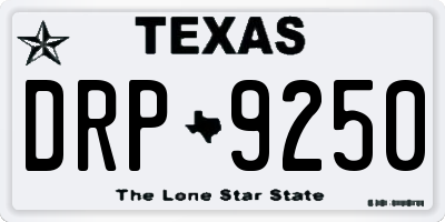 TX license plate DRP9250