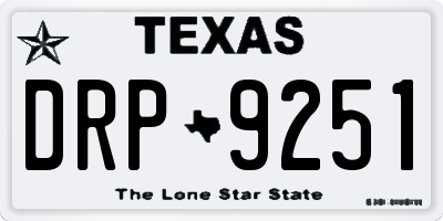 TX license plate DRP9251