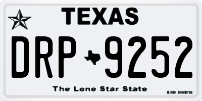 TX license plate DRP9252