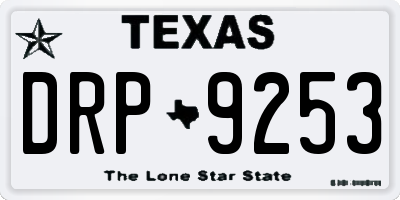 TX license plate DRP9253