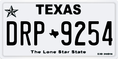 TX license plate DRP9254