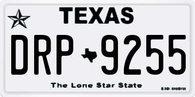 TX license plate DRP9255