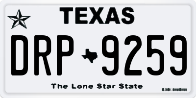 TX license plate DRP9259