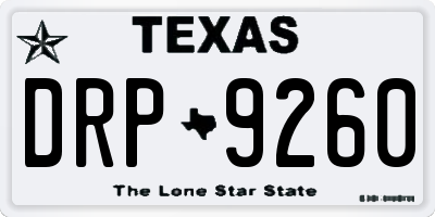 TX license plate DRP9260