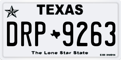 TX license plate DRP9263