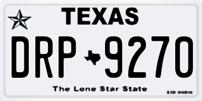 TX license plate DRP9270