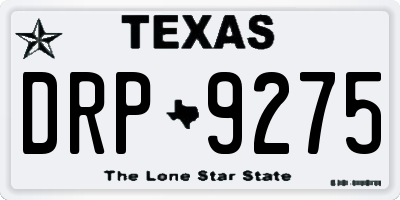 TX license plate DRP9275
