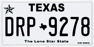 TX license plate DRP9278