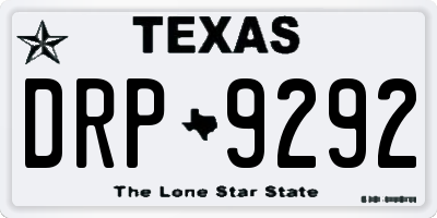 TX license plate DRP9292
