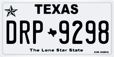 TX license plate DRP9298