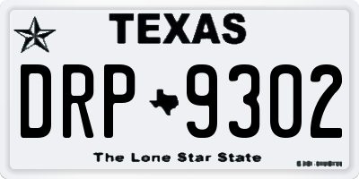 TX license plate DRP9302