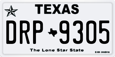 TX license plate DRP9305