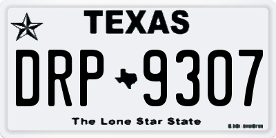 TX license plate DRP9307
