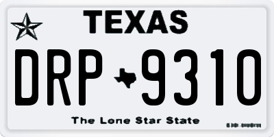 TX license plate DRP9310