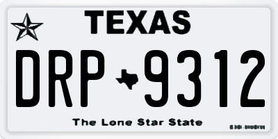 TX license plate DRP9312
