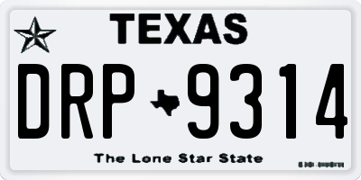 TX license plate DRP9314