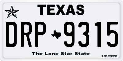 TX license plate DRP9315