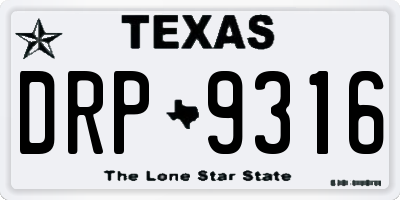 TX license plate DRP9316