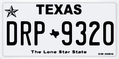 TX license plate DRP9320