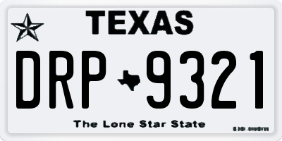 TX license plate DRP9321