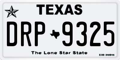 TX license plate DRP9325