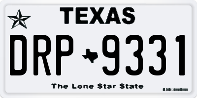 TX license plate DRP9331