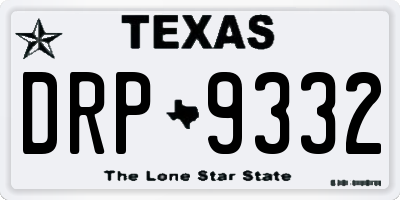 TX license plate DRP9332