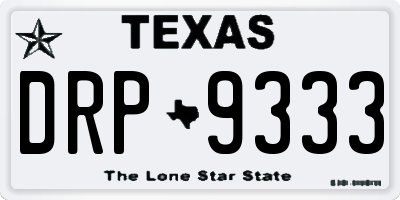 TX license plate DRP9333