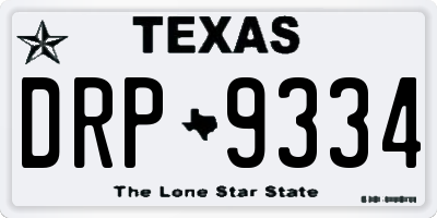 TX license plate DRP9334