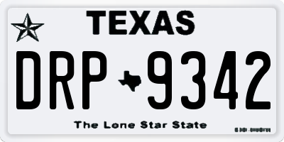 TX license plate DRP9342