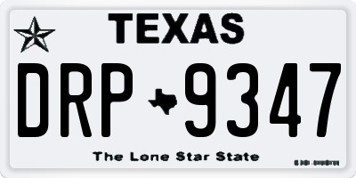 TX license plate DRP9347