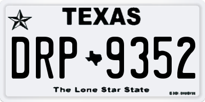 TX license plate DRP9352