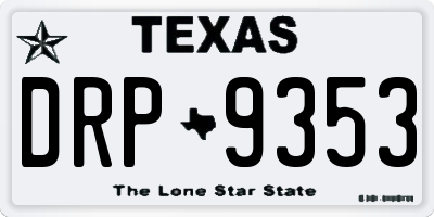 TX license plate DRP9353