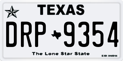 TX license plate DRP9354