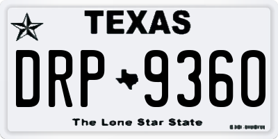 TX license plate DRP9360