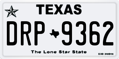 TX license plate DRP9362