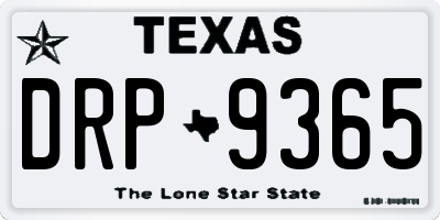 TX license plate DRP9365