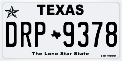 TX license plate DRP9378