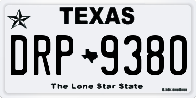 TX license plate DRP9380
