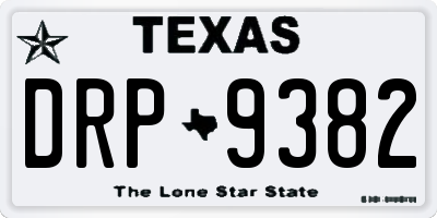 TX license plate DRP9382