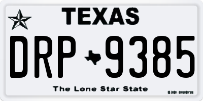TX license plate DRP9385