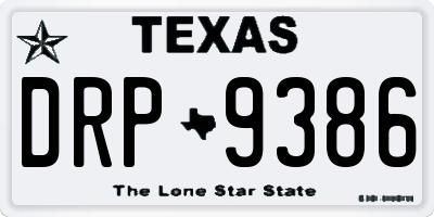 TX license plate DRP9386