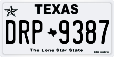 TX license plate DRP9387