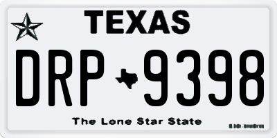 TX license plate DRP9398