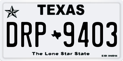 TX license plate DRP9403