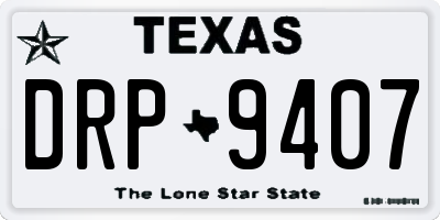 TX license plate DRP9407