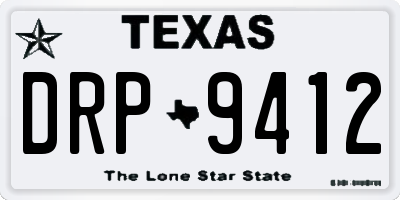 TX license plate DRP9412