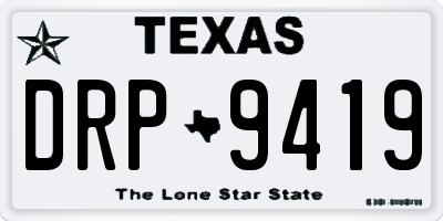TX license plate DRP9419