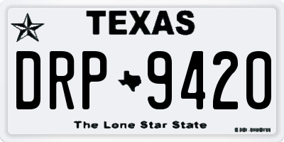 TX license plate DRP9420