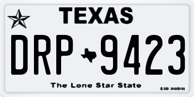 TX license plate DRP9423